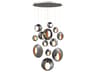 Eurofase Arlington 13-Light Blackened Chrome LED Geometric Round Pendant