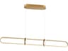 Eurofase Berkley Satin Gold LED Geometric Linear Island Pendant