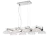 Eurofase Caramico 8-Light Chrome Glass Dome Linear Island Pendant