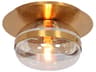 Eurofase Nottingham 1-Light Ancient Brass Glass Globe Flush Mount