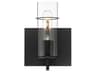 Eurofase Pista 1-Light Black Glass Wall Sconce