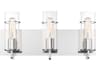 Eurofase Pista 3-Light Chrome Glass Vanity Light