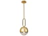 Eurofase Prospect 1-Light Gold Glass Globe Mini Pendant