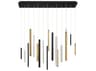 Eurofase Santana 18-Light8-Light Black Multi LED Cylinder Linear Island Pendant