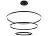 Eurofase Spunto 3-Light Matte Black LED Round Tiered Pendant