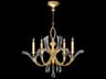 Fine Art Handcrafted Lighting Beveled Arcs 5-Light Gold Leaf Crystal Candelabra Chandelier