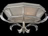 Fine Art Handcrafted Lighting Beveled Arcs 2-Light Silver Leaf Crystal Bell Flush Mount
