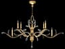 Fine Art Handcrafted Lighting Beveled Arcs 6-Light Gold Leaf Crystal Tiered Island Pendant