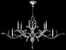 Fine Art Handcrafted Lighting Beveled Arcs 6-Light Silver Leaf Crystal Tiered Island Pendant