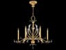 Fine Art Handcrafted Lighting Beveled Arcs 6-Light Gold Leaf Crystal Island Pendant