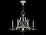 Fine Art Handcrafted Lighting Beveled Arcs 6-Light Silver Leaf Crystal Island Pendant