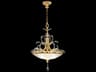 Fine Art Handcrafted Lighting Beveled Arcs 3-Light Gold Leaf Crystal Bowl Pendant