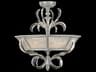 Fine Art Handcrafted Lighting Beveled Arcs 3-Light Silver Leaf Crystal Bowl Semi Flush Mount