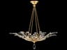 Fine Art Handcrafted Lighting Crystal Laurel 4-Light Gold Leaf Bowl Pendant