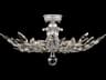 Fine Art Handcrafted Lighting Crystal Laurel 5-Light Silver Leaf Bowl Semi Flush Mount