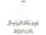 Fine Art Handcrafted Lighting Foret 20-Light Silver Leaf Crystal Pendant