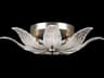 Fine Art Handcrafted Lighting Plume 4-Light Silver Crystal Glass Flush Mount