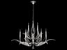 Fine Art Handcrafted Lighting Plume 9-Light Silver Crystal Glass Candelabra Chandelier