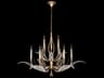 Fine Art Handcrafted Lighting Plume 9-Light Gold Crystal Glass Candelabra Chandelier