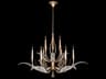 Fine Art Handcrafted Lighting Plume 9-Light Gold Crystal Glass Candelabra Chandelier