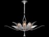 Fine Art Handcrafted Lighting Plume 8-Light Silver Crystal Glass Bowl Island Pendant