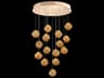 Fine Art Handcrafted Lighting Vesta 15-Light Gold Glass LED Globe Pendant