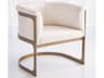 Global Views Gold Leather Accent Chair