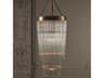 Global Views 8-Light Brass Gold Clear Glass Cylinder Tiered Chandelier