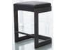 Global Views Leather Graphite Counter Stool