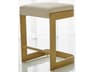 Global Views Leather Antique Brass Counter Stool