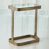 Global Views Rectangular Glass Antique Gold End Table