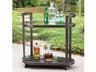 Global Views Glass Black Antique Gunmetal Bar Cart