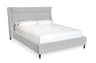 Gus* Modern Carmichael Parliament Stone Gray Solid Wood Upholstered Queen Platform Bed