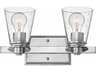 Hinkley Avon 2-Light Chrome Glass Vanity Light