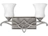 Hinkley Brooke 2-Light Antique Nickel Glass Vanity Light