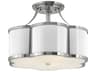Hinkley Chance 3-Light Polished Nickel Glass Geometric Semi Flush Mount