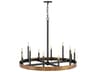 Hinkley Wells 12-Light Weathered Brass Black Candelabra Chandelier