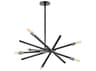 Hinkley Archer 6-Light Satin Black Candelabra Sputnik Chandelier