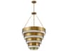 Hinkley Echelon 8-Light Heritage Brass White Glass Pendant
