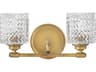 Hinkley Elle 2-Light Heritage Brass Glass Vanity Light