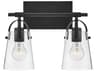 Hinkley Foster 2-Light Black Glass Vanity Light