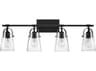 Hinkley Foster 4-Light Black Glass Vanity Light