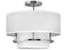 Hinkley Graham 3-Light Polished Nickel White Drum Semi Flush Mount