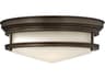 Hinkley Hadley 3-Light Oil Rubbed Bronze Glass Drum Flush Mount