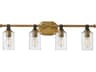 Hinkley Halstead 4-Light Heritage Brass Glass Vanity Light