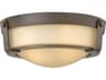 Hinkley Hathaway 2-Light Olde Bronze Glass Drum Flush Mount