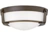 Hinkley Hathaway 2-Light Olde Bronze Glass Drum Flush Mount