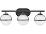 Hinkley Hollis 3-Light Black Glass LED Vanity Light