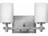 Hinkley Laurel Brushed Nickel Glass Vanity Light