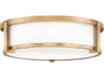 Hinkley Lowell 3-Light Brushed Bronze Glass Drum Flush Mount